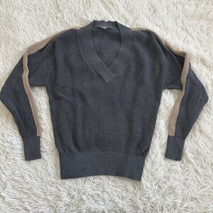 Varley Women's V-Neck Long Sleeves Pullover Sweater Sleeve Stripe